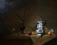 Delft Pitcher and Stone Fruit by Joseph V. Iantorno